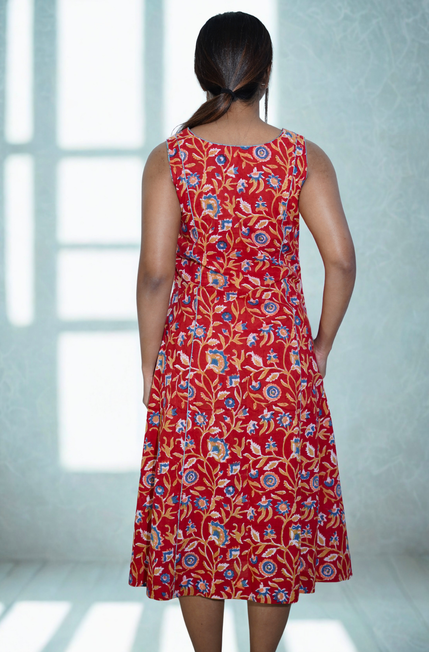 Red structured dress