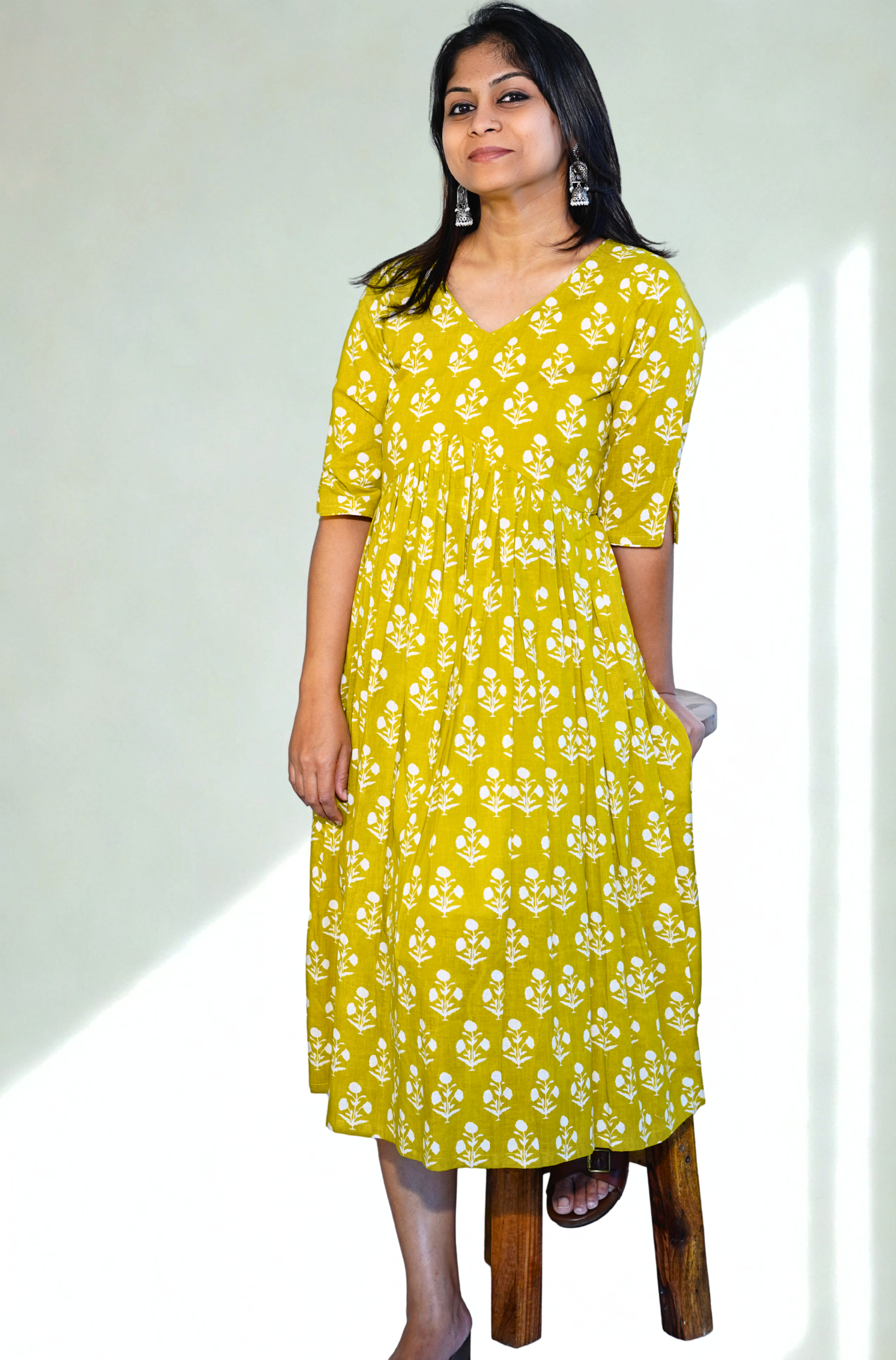 Pear Green Empire waist Dress