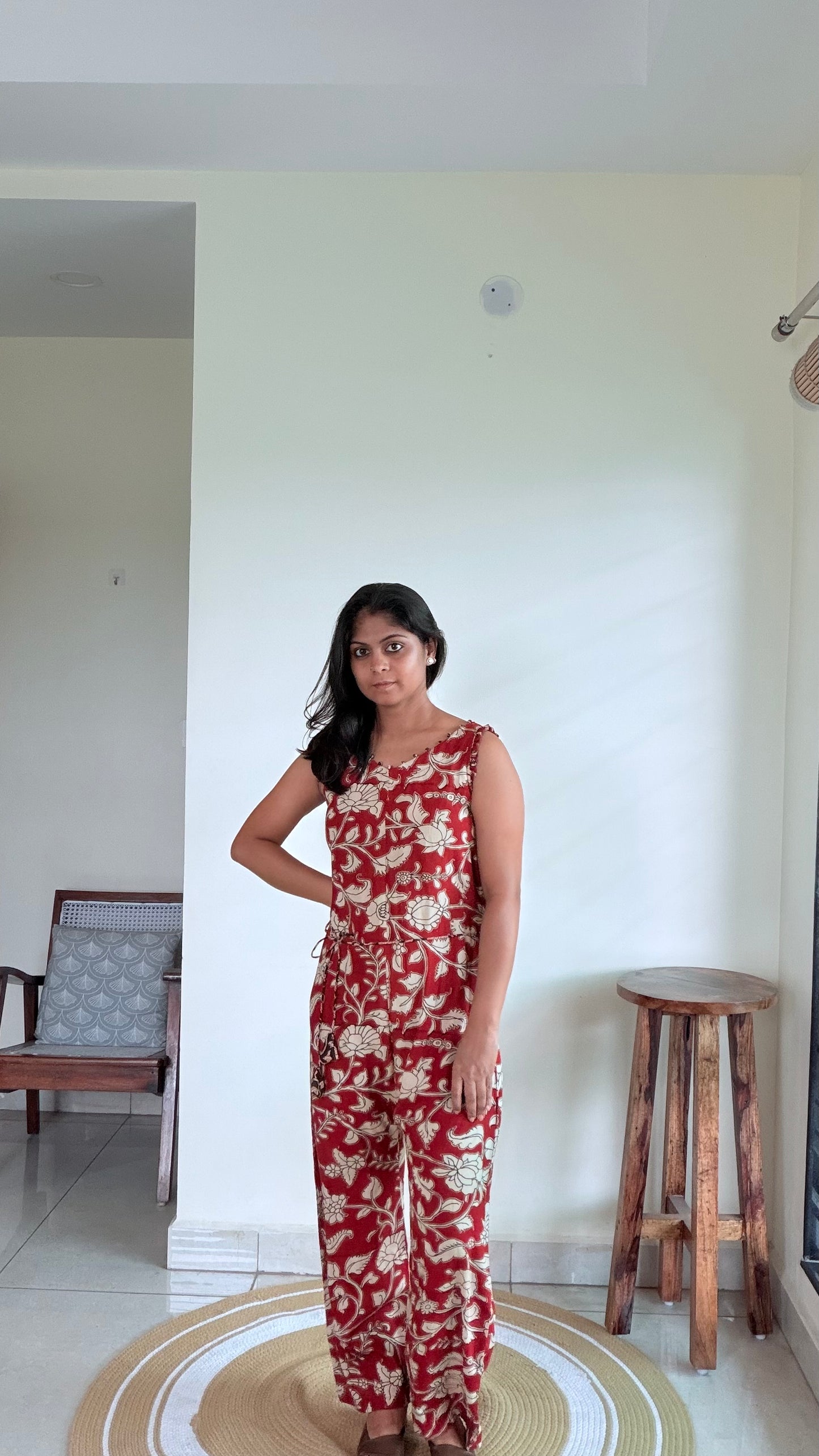 RED SILK OVERALLS