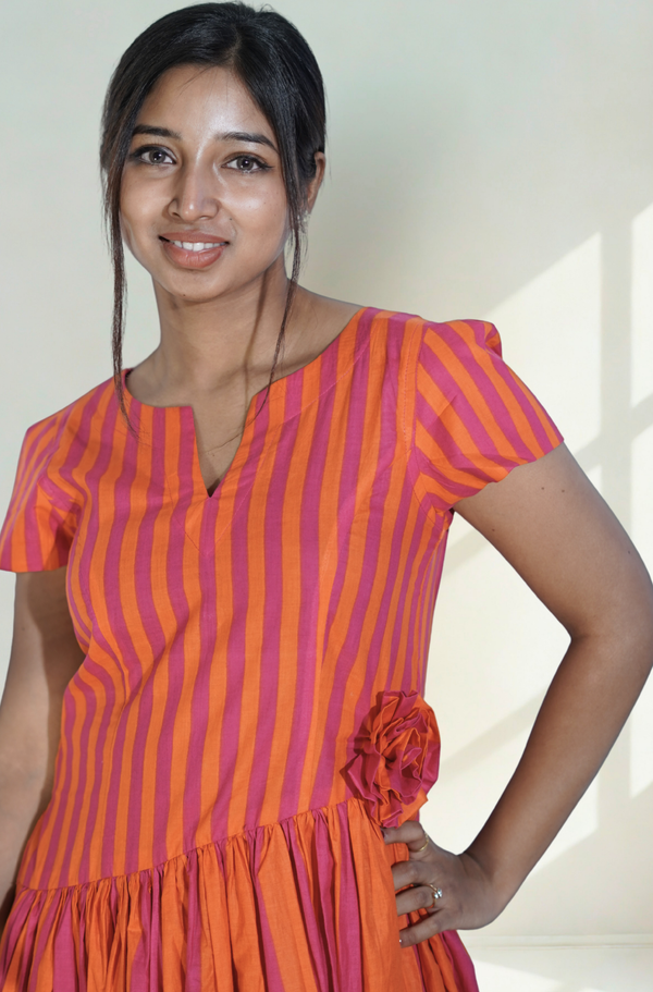 Pop Pink Striped Dress