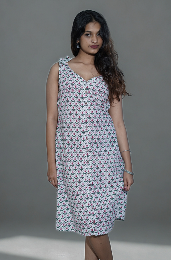 Pearl White Shoulder strap Dress