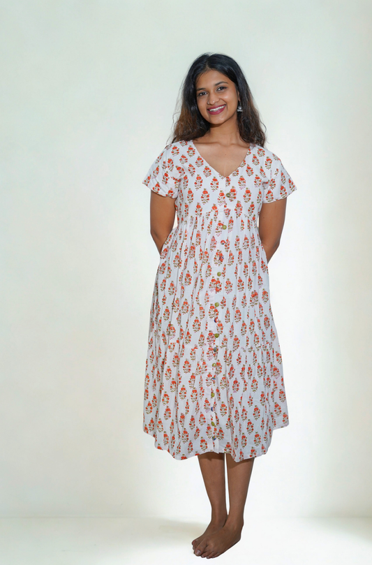 Ivory Fit & Flare Dress