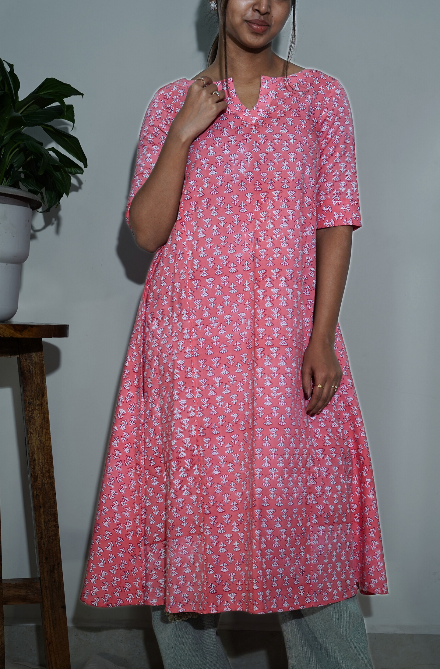 Peachy full Flare Kurta