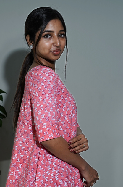 Peachy full Flare Kurta