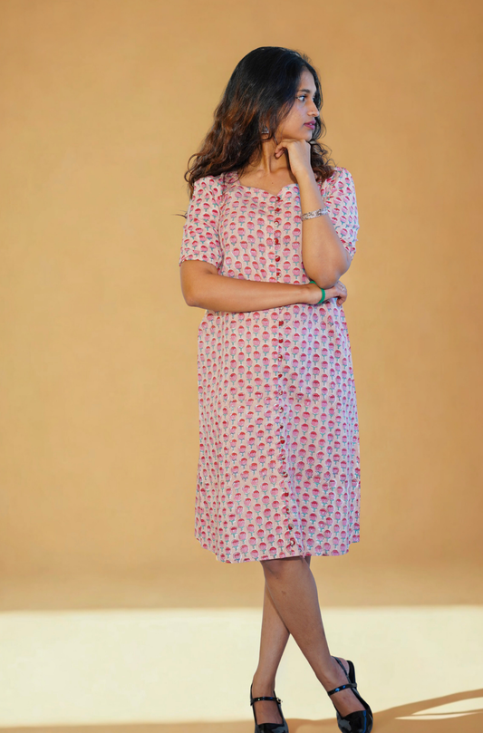 Blush Pink A line Comfort Dress
