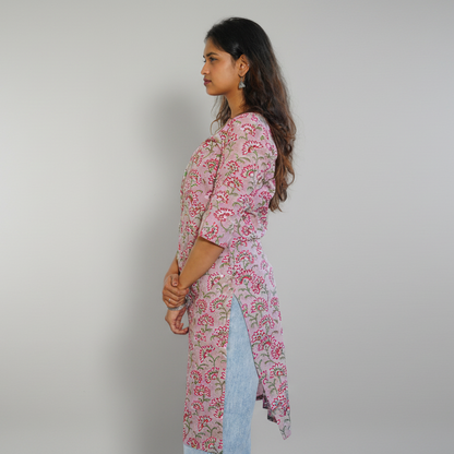 Beige Straight fit Kurta