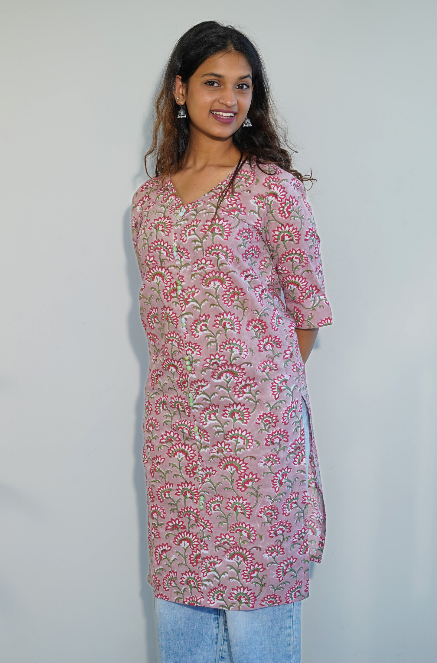Beige Straight fit Kurta