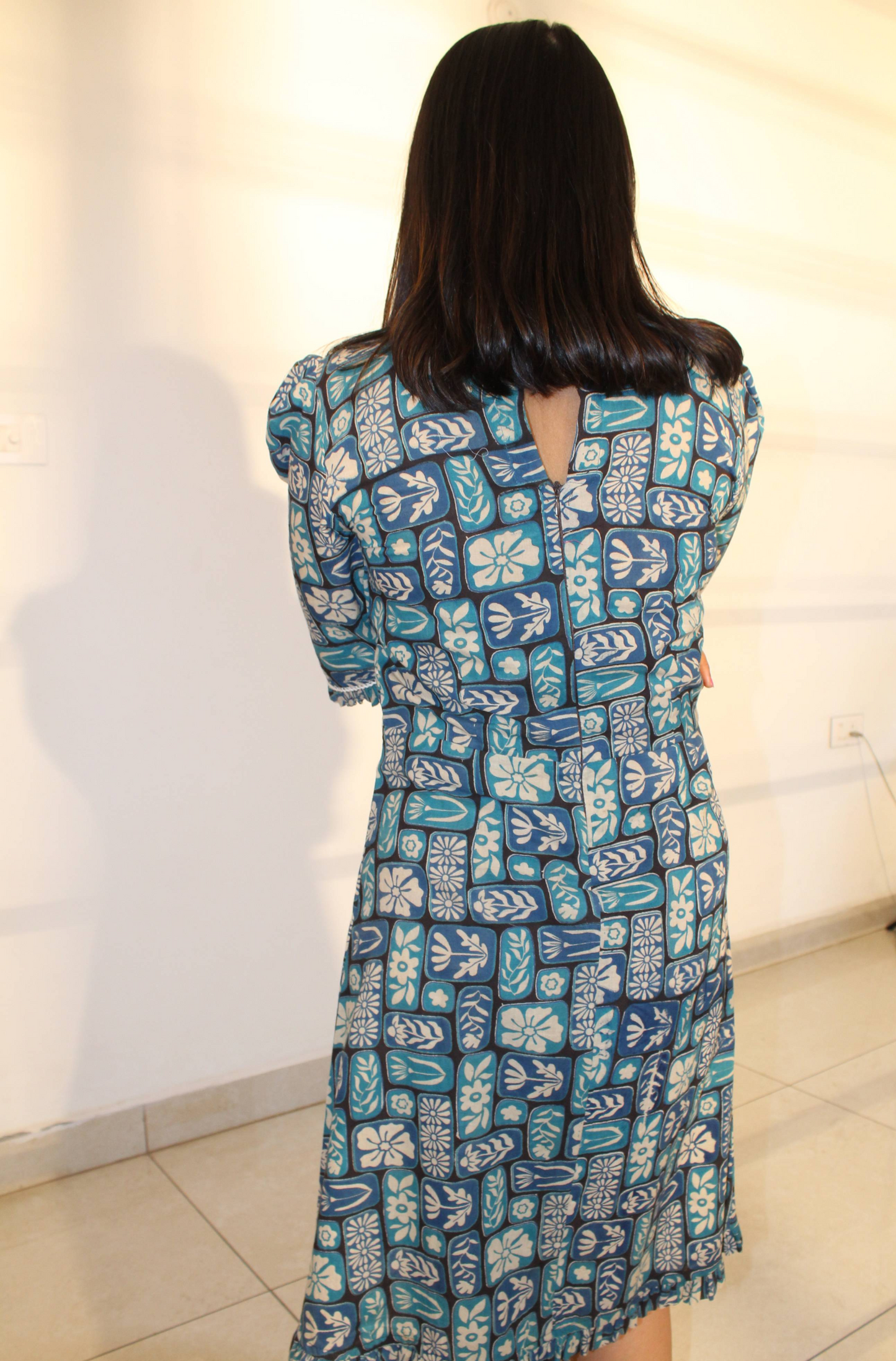 BLUE FITTED DRESS DRESS