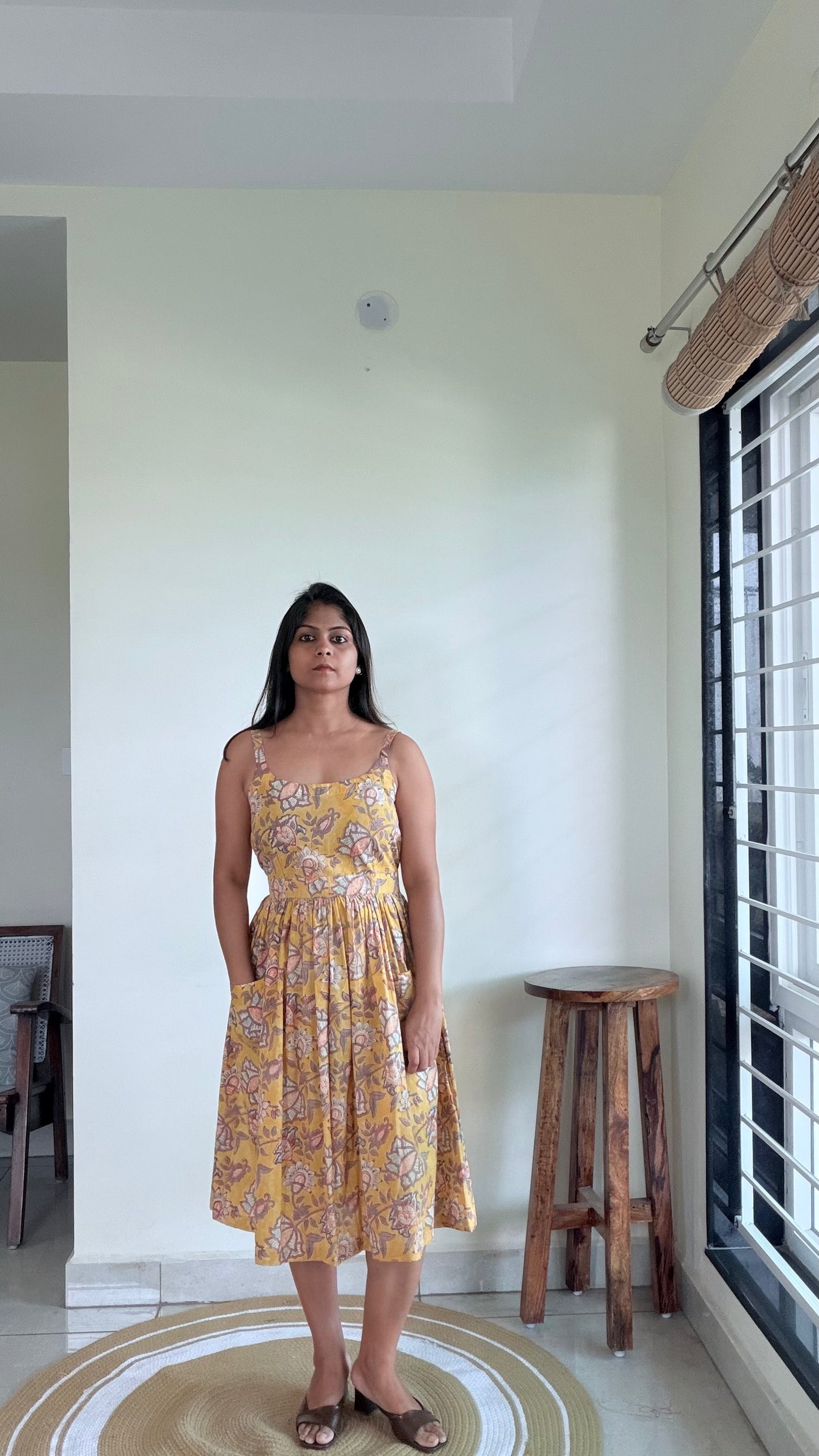 YELLOW STRAP SUMMER DRESS