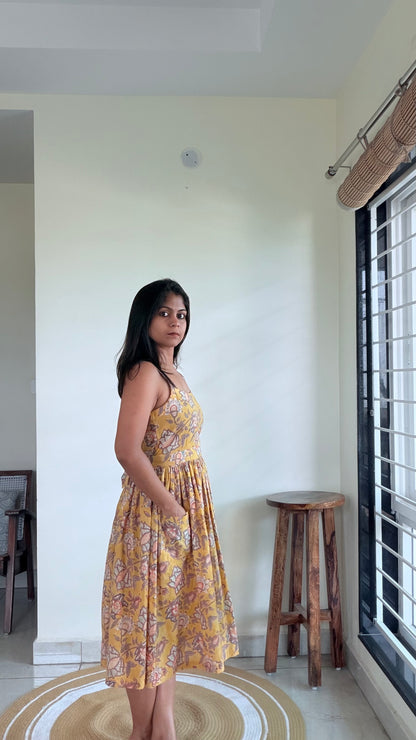 YELLOW STRAP SUMMER DRESS