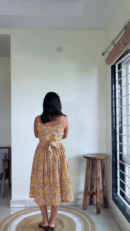 YELLOW STRAP SUMMER DRESS