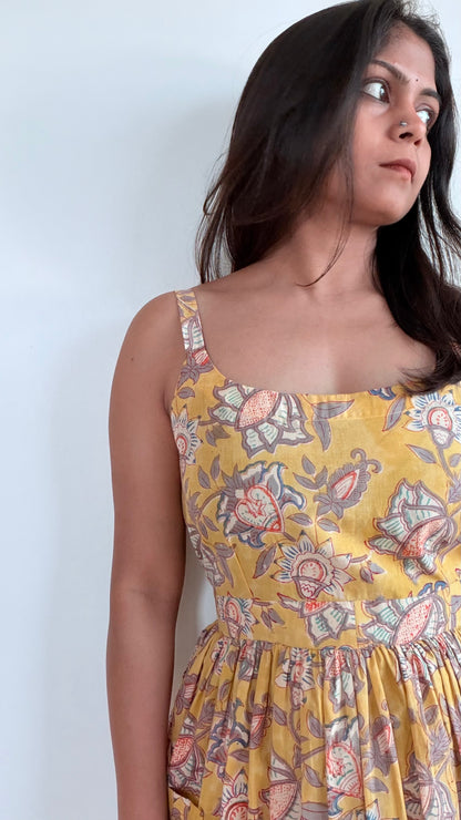YELLOW STRAP SUMMER DRESS