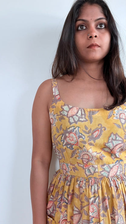 YELLOW STRAP SUMMER DRESS