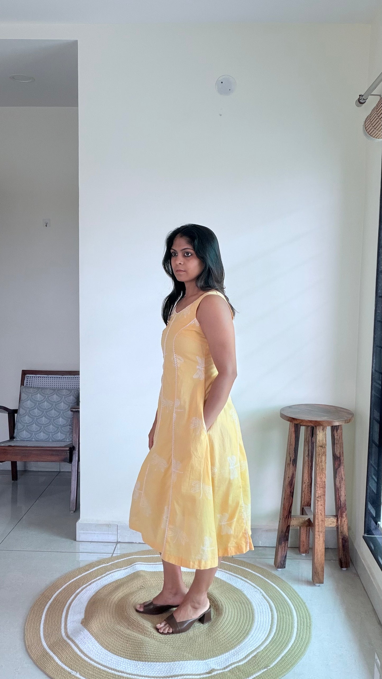 YELLOW DRAGON FLY DRESS
