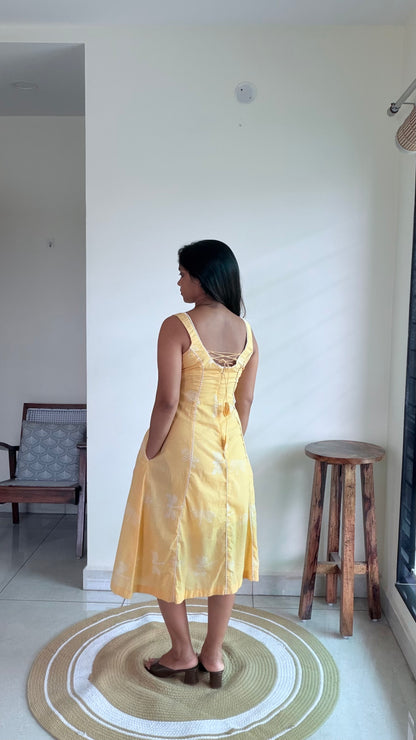 YELLOW DRAGON FLY DRESS