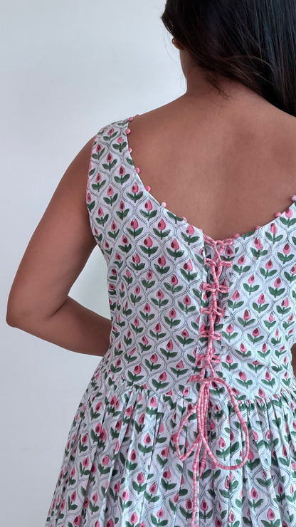 WHITE CORSET BACK DRESS