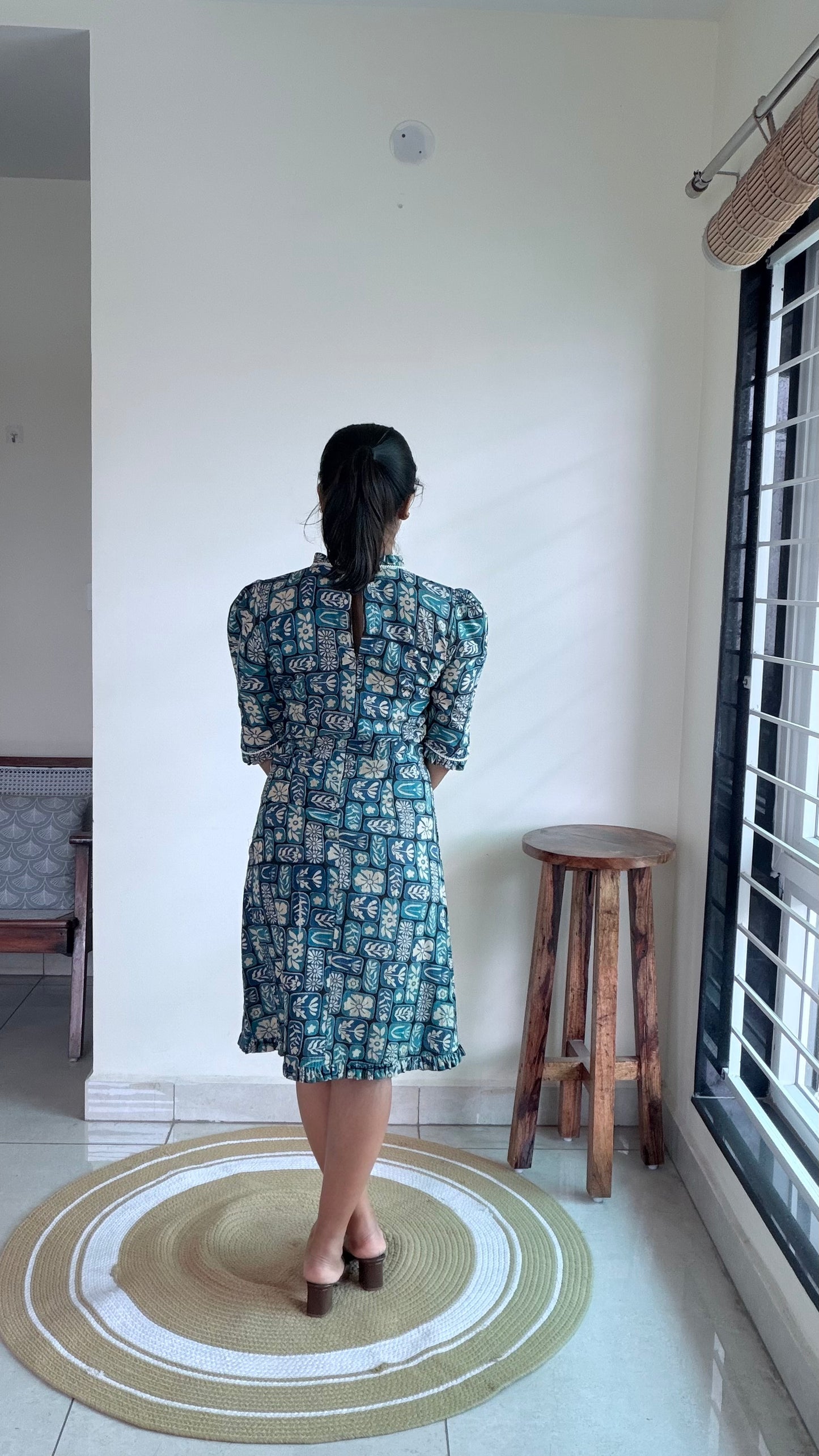 BLUE FITTED DRESS DRESS
