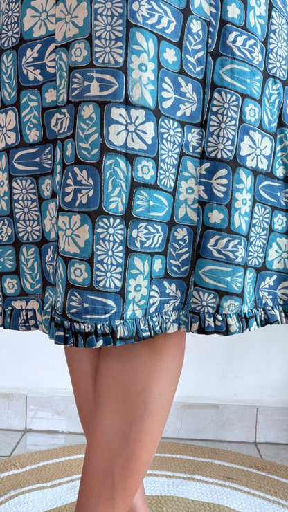 BLUE FITTED DRESS DRESS