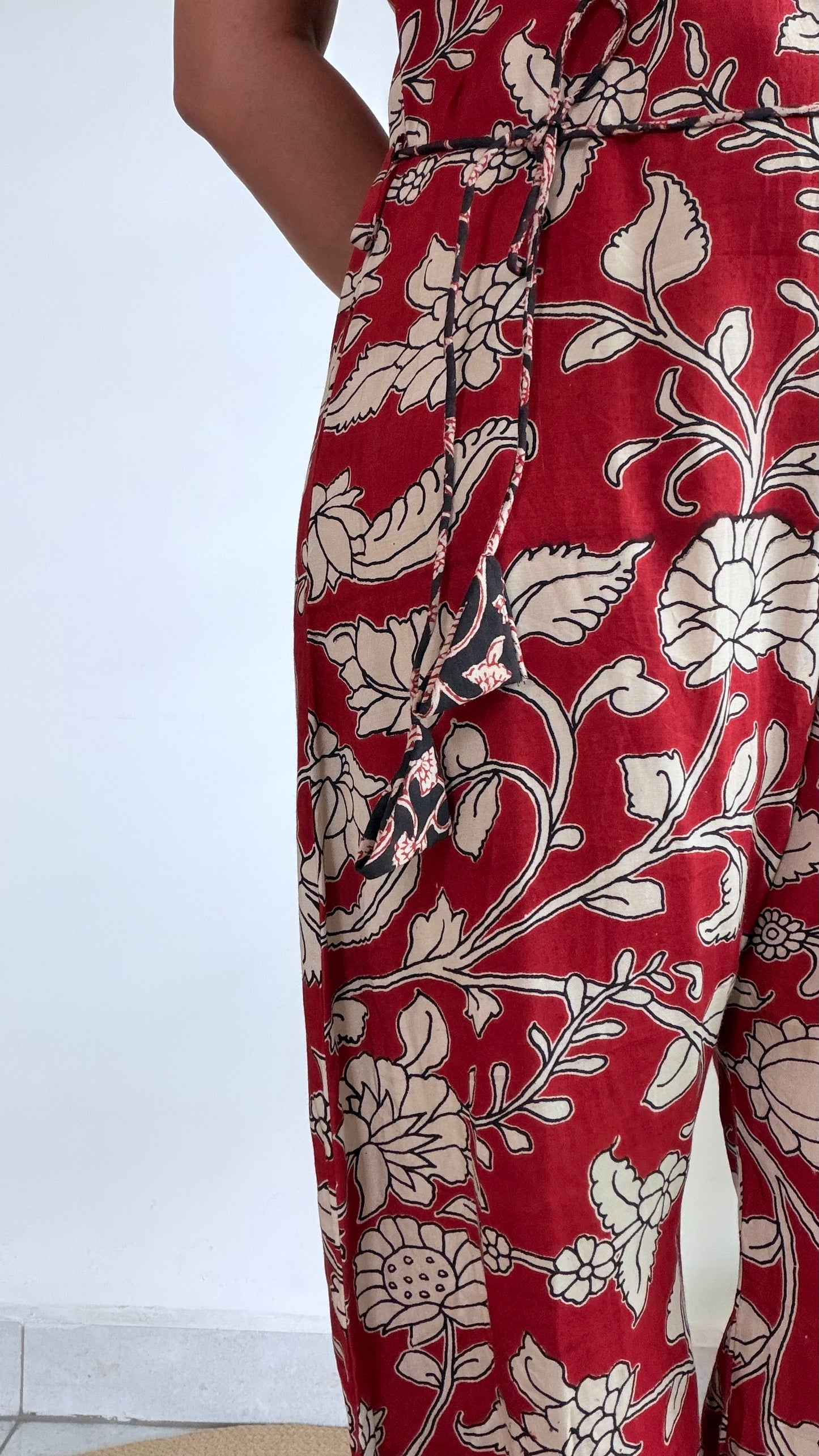 RED SILK OVERALLS