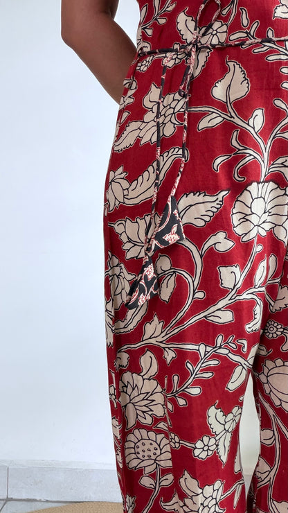 RED SILK OVERALLS