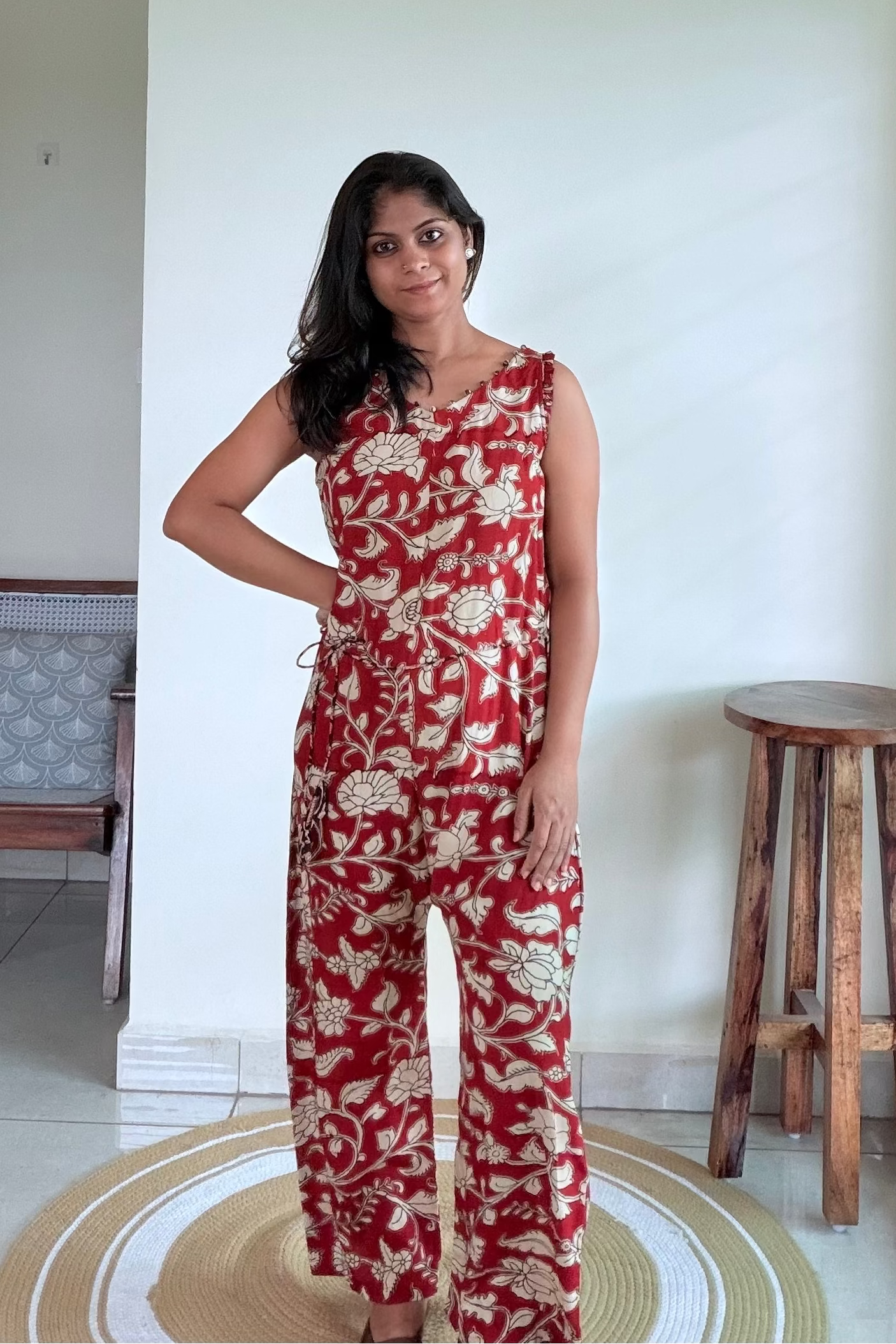 RED SILK OVERALLS