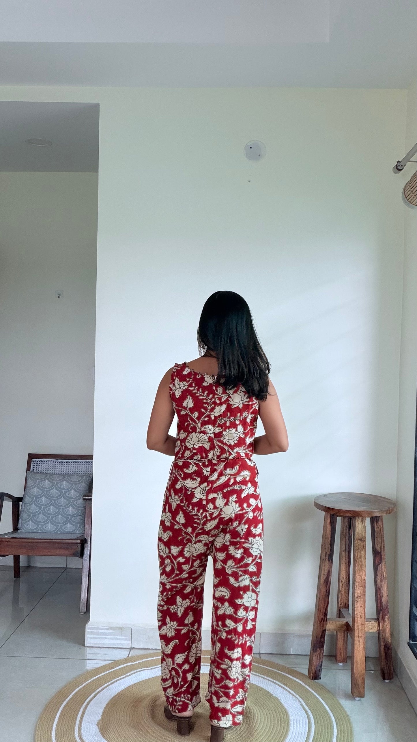 RED SILK OVERALLS