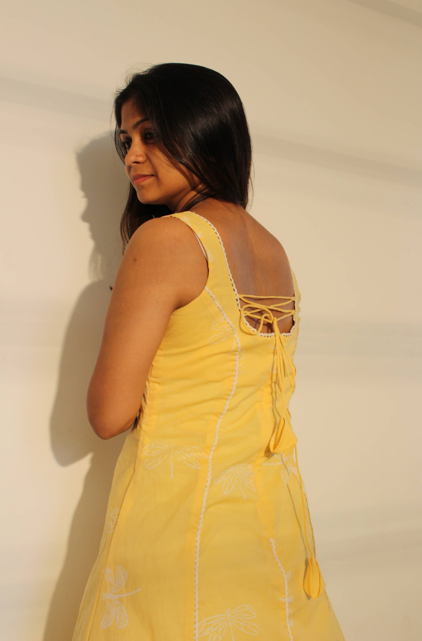 YELLOW DRAGON FLY DRESS